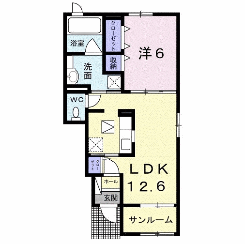 ベル アベニーア Ⅰ(1LDK/1階)の間取り写真