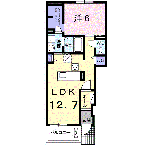 メゾン・ド・アイローネⅡ(1LDK/1階)の間取り写真