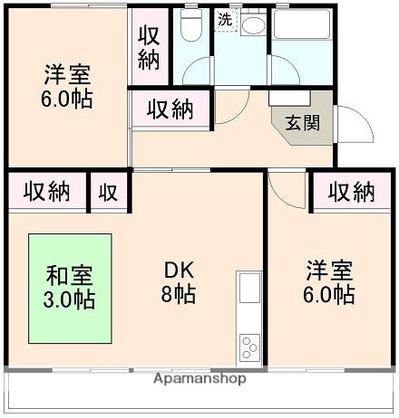 KSB大塚Ⅰ(2LDK/3階)の間取り写真