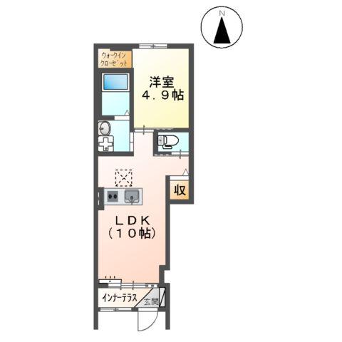 グラン・シャルム塩冶(1LDK/1階)の間取り写真