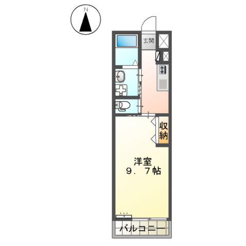 グラーツィア(1K/1階)の間取り写真