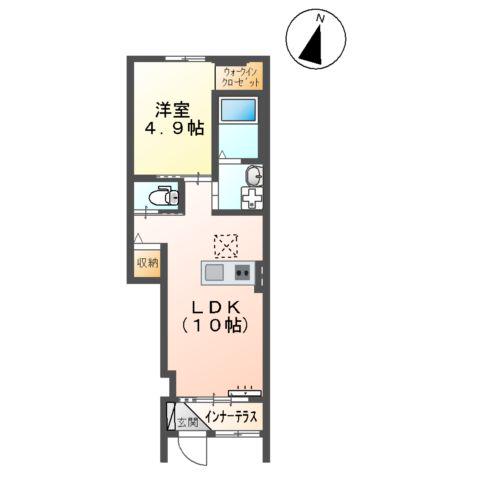 プエンテ(1LDK/1階)の間取り写真