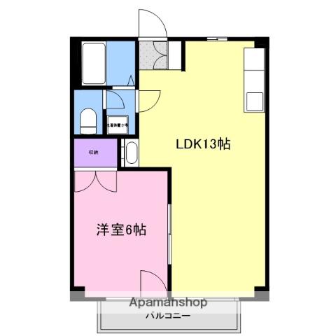 パティオエステートE(1LDK/2階)の間取り写真