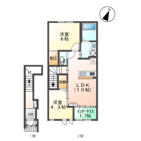 アルツァーレ(2LDK/2階)の間取り写真