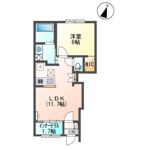 アルツァーレ(1LDK/1階)の間取り写真