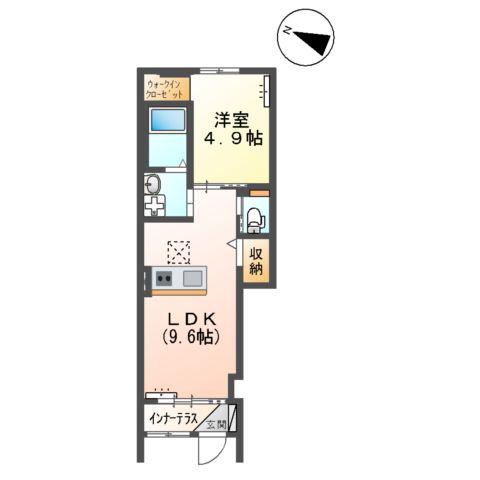 タンカルム(1LDK/1階)の間取り写真