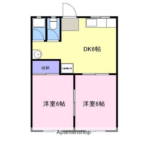 アジュール塩冶南(2DK/1階)の間取り写真
