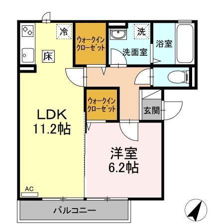 アルタグラシア(1LDK/1階)の間取り写真