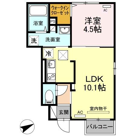 アーバンコート(1LDK/1階)の間取り写真