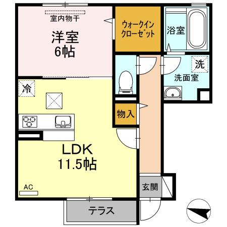 ダイワ92(1LDK/1階)の間取り写真