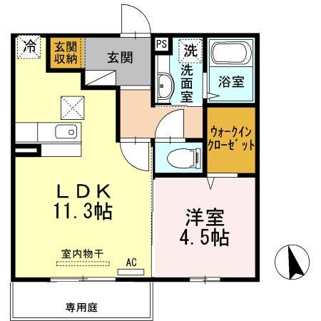 コンフォルタ(1LDK/1階)の間取り写真