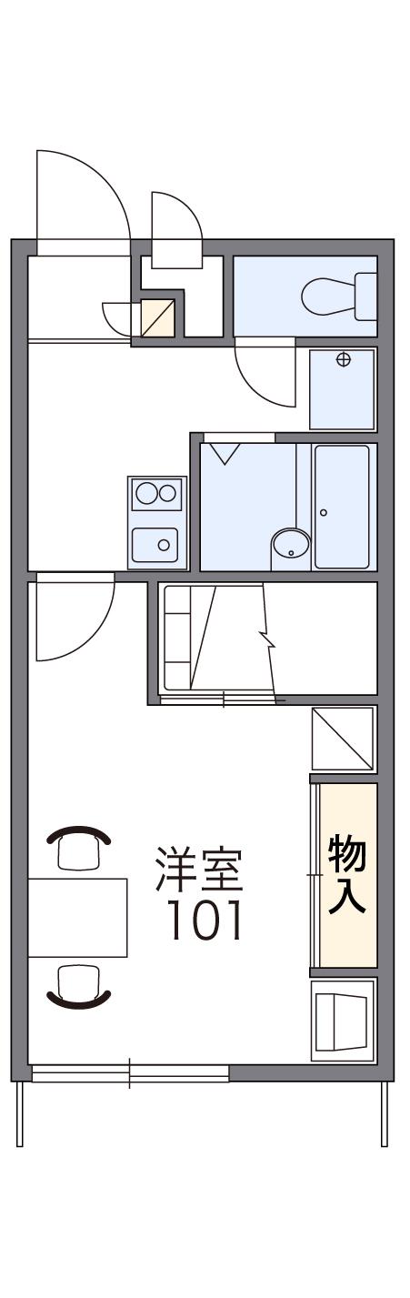レオパレス・M(1K/1階)の間取り写真