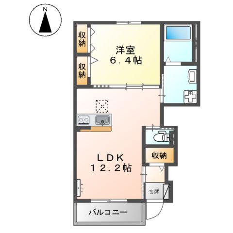 フォルビート(1LDK/1階)の間取り写真