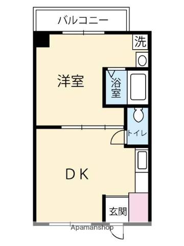 ヴィラナリー切川1号棟(1DK/1階)の間取り写真