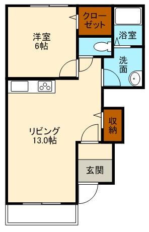 フェリーチェ1(1LDK/1階)の間取り写真