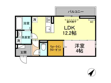 ヴェルデュール(1LDK/2階)の間取り写真