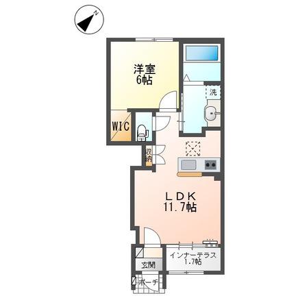 LA PAUSE 東出雲(1LDK/1階)の間取り写真