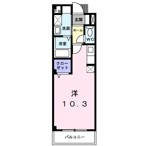 ヴィオラG(ワンルーム/3階)の間取り写真