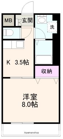 ルミエールY(1K/5階)の間取り写真