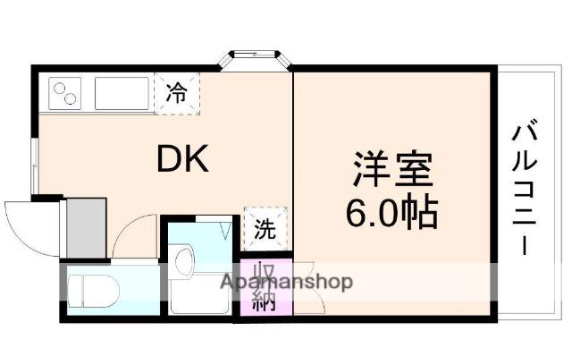 カーサ多久和(1DK/3階)の間取り写真