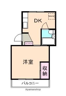 パークサイド三日月(1K/1階)の間取り写真