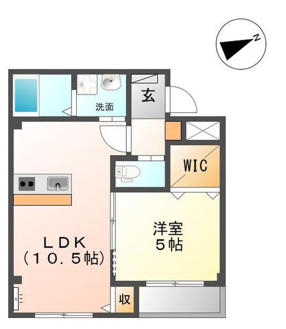 モンテローゼ上乃木(1LDK/2階)の間取り写真