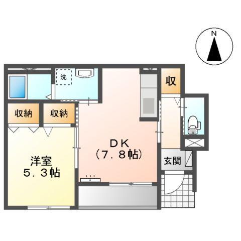 山陰本線 玉造温泉駅 徒歩10分 2階建 築12年(1DK/1階)の間取り写真