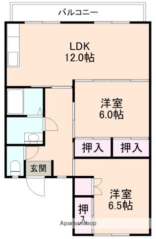 タウンシェトワ(2LDK/1階)の間取り写真