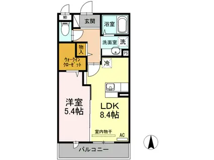 サンテ・ボヌール(1LDK/2階)の間取り写真