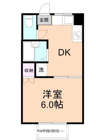 多久和アパート(1DK/2階)の間取り写真