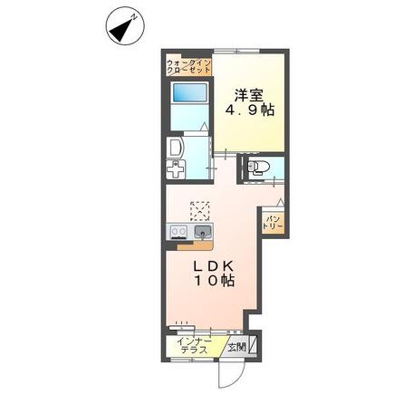 グランドアーク(1LDK/1階)の間取り写真