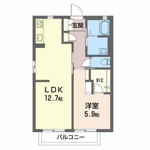 シャーメゾンM-Ⅰ(1LDK/2階)の間取り写真