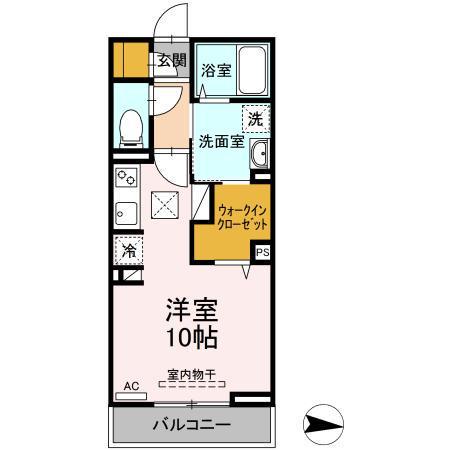 カーサ クリスタ(ワンルーム/1階)の間取り写真