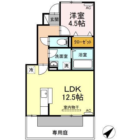 クレールコート(1LDK/1階)の間取り写真