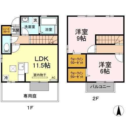 ＰＲＩＭＲＯＳＥ　Ｃ棟(2LDK)の間取り写真