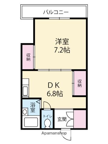 ハイツR上乃木(1DK/1階)の間取り写真