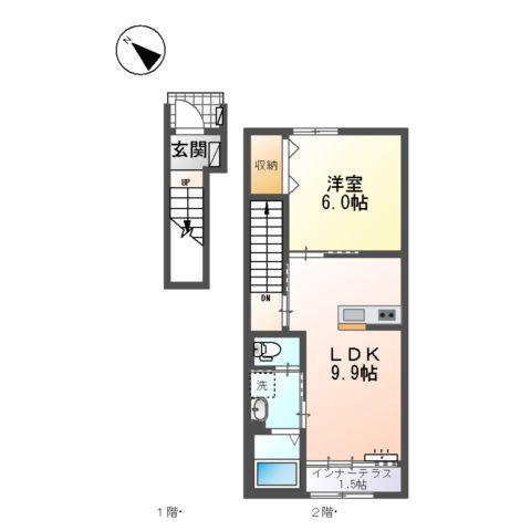 F・I・D(1LDK/2階)の間取り写真