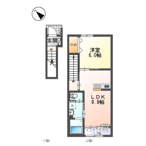 F・I・D(1LDK/2階)の間取り写真