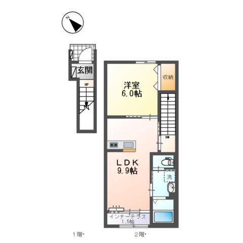 F・I・D(1LDK/2階)の間取り写真