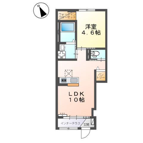 FIRST(1LDK/1階)の間取り写真