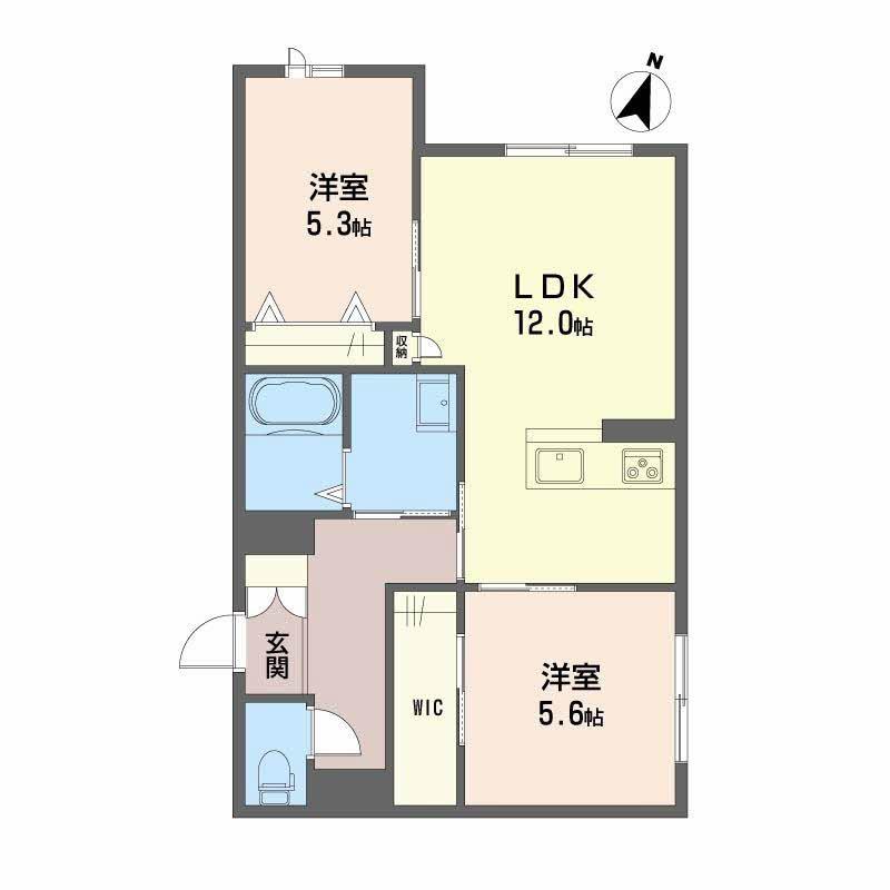 NOCE堂形(2LDK/2階)の間取り写真