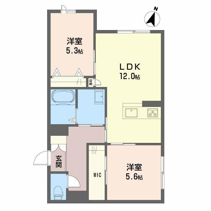 NOCE堂形(2LDK/1階)の間取り写真