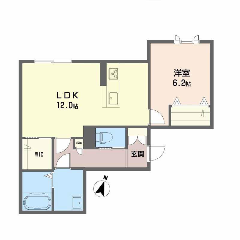NOCE堂形(1LDK/2階)の間取り写真