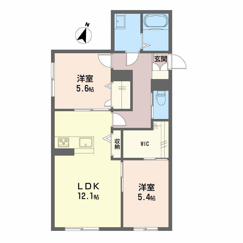 NOCE堂形(2LDK/2階)の間取り写真