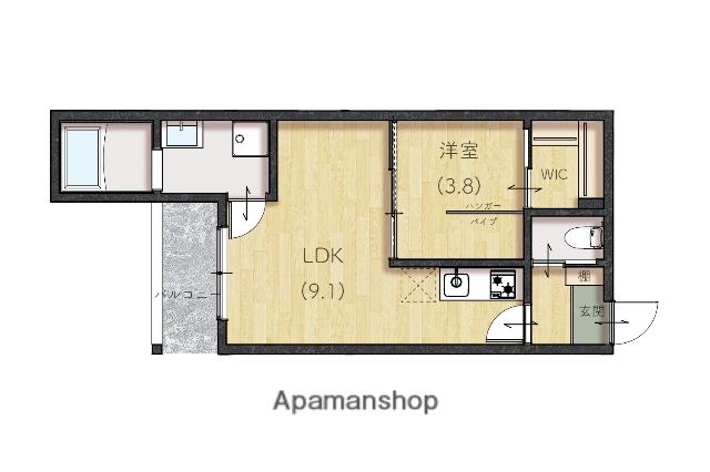 LIEN東津田(1LDK/3階)の間取り写真