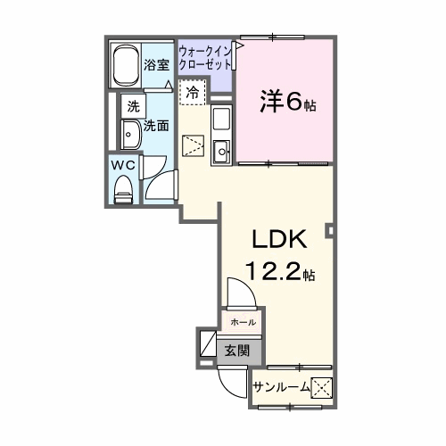 オリエンタルレジデンスⅦ(1LDK/1階)の間取り写真