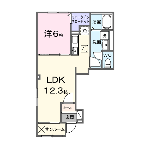 オリエンタルレジデンスⅦ(1LDK/1階)の間取り写真