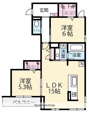 GRADIENCE A(2LDK/3階)の間取り写真
