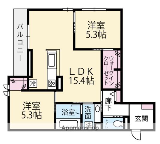 GRADIENCE A(2LDK/2階)の間取り写真