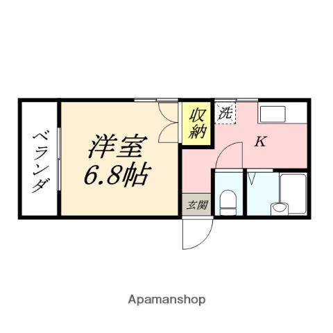 メゾンサンシャイン(1K/4階)の間取り写真